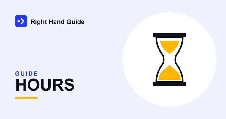 Illustration of an hourglass, representing weekly hours of support