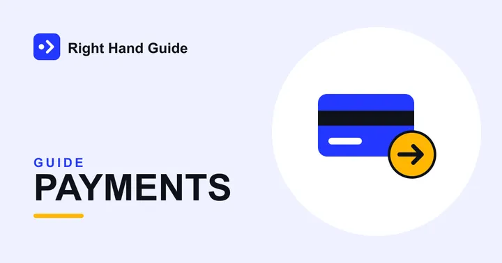 Illustration of a payment card with an arrow, representing paying a virtual assistant